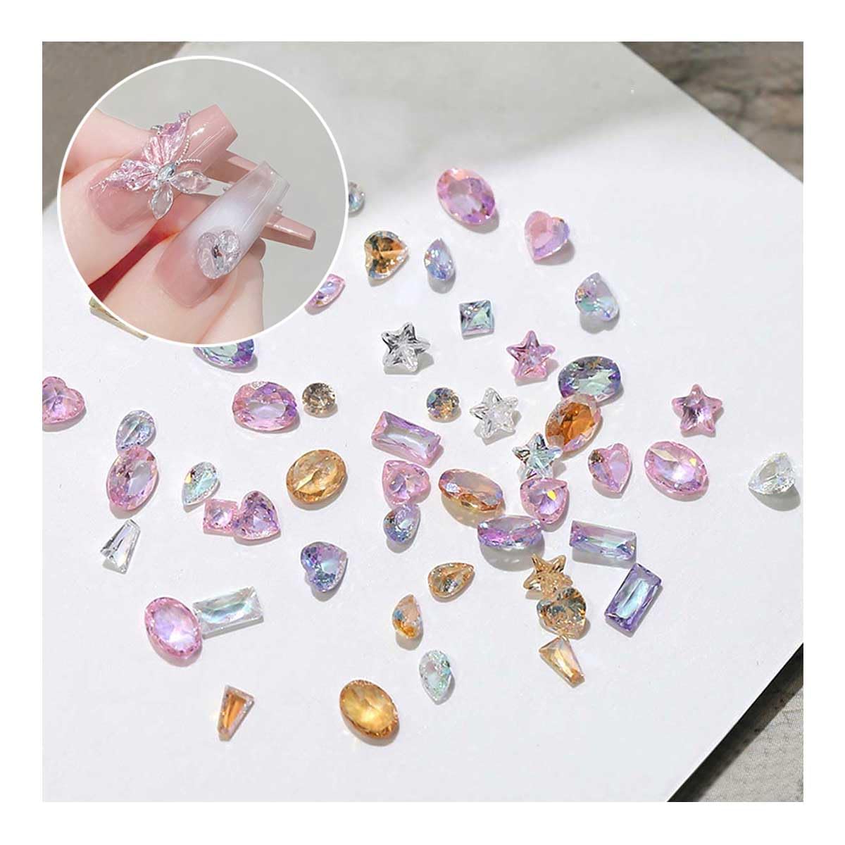 ネイルパーツ　セット　まとめ売り Amazon.co.jp: ネイルパーツ 50個セット クリア ラインストーン